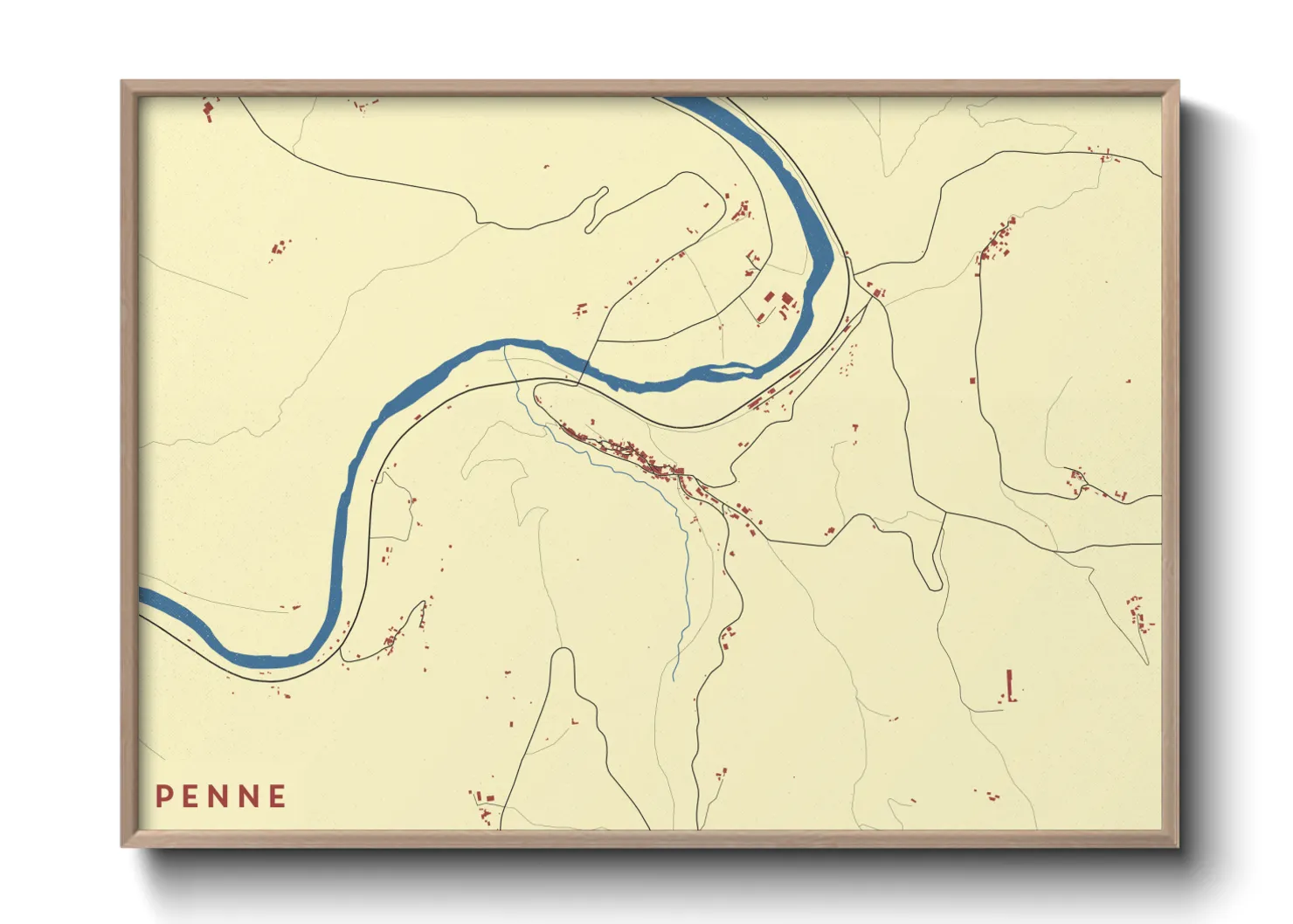 Une affiche de carte sur Penne