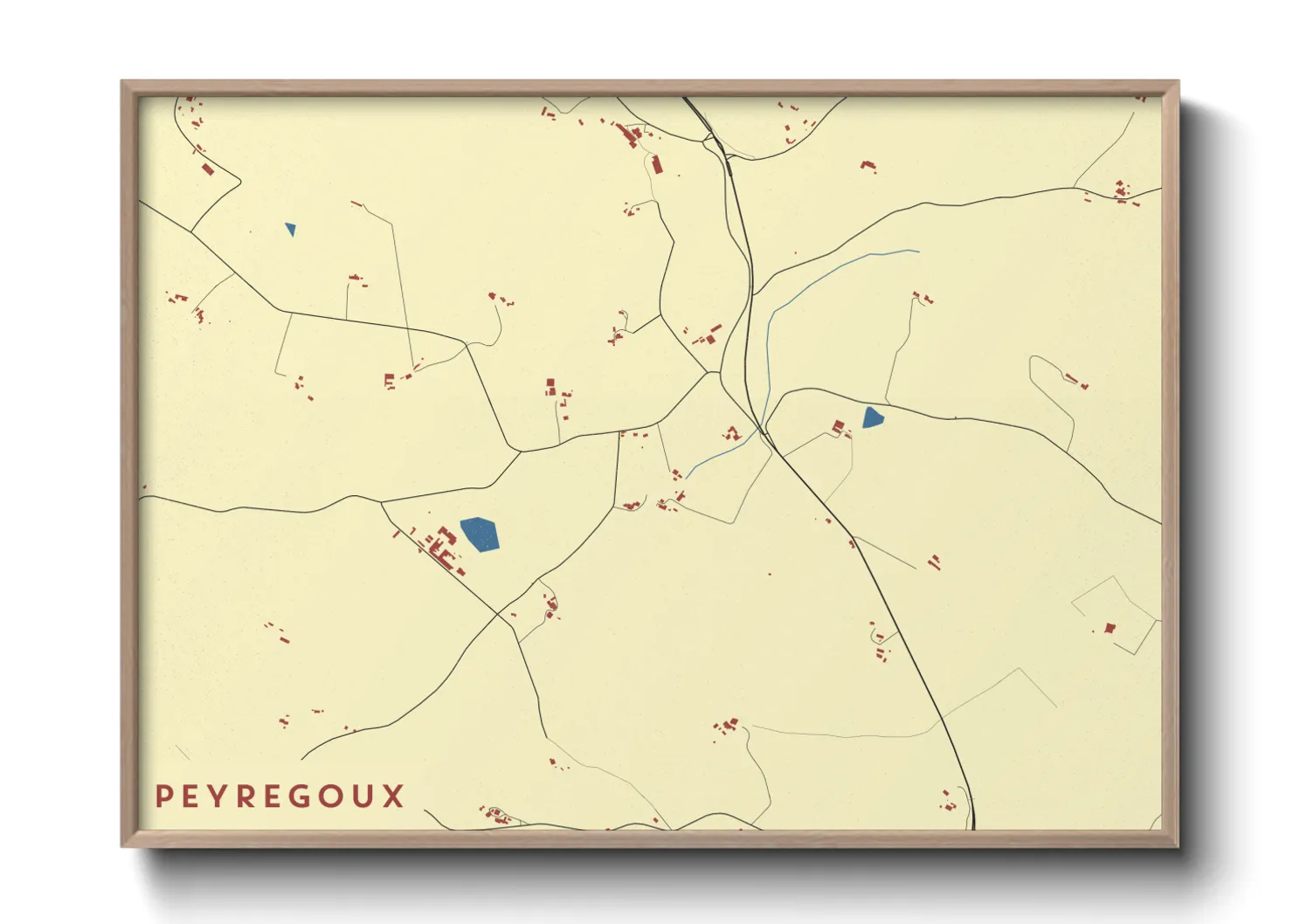 Une affiche de carte sur Peyregoux
