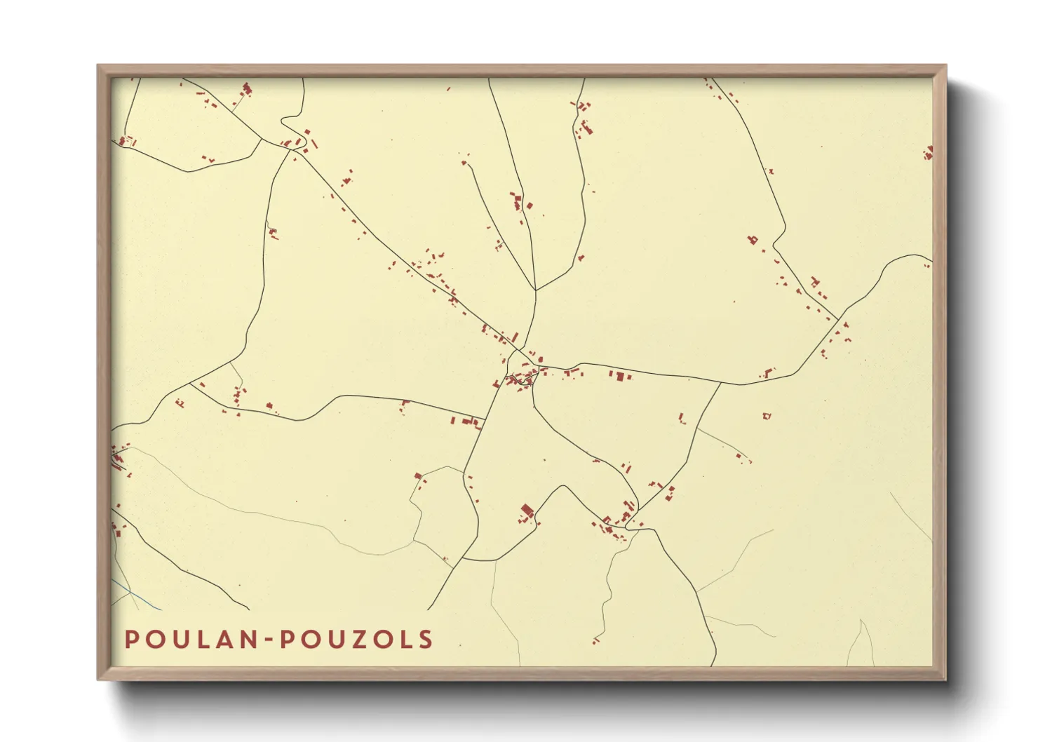 Une affiche de carte sur Poulan-Pouzols