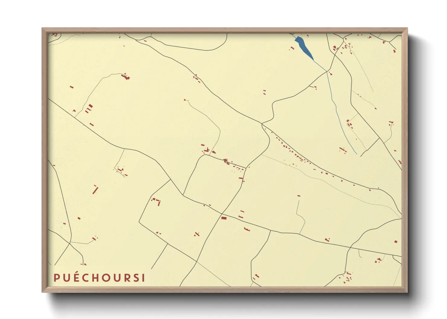 Une affiche de carte sur Puéchoursi