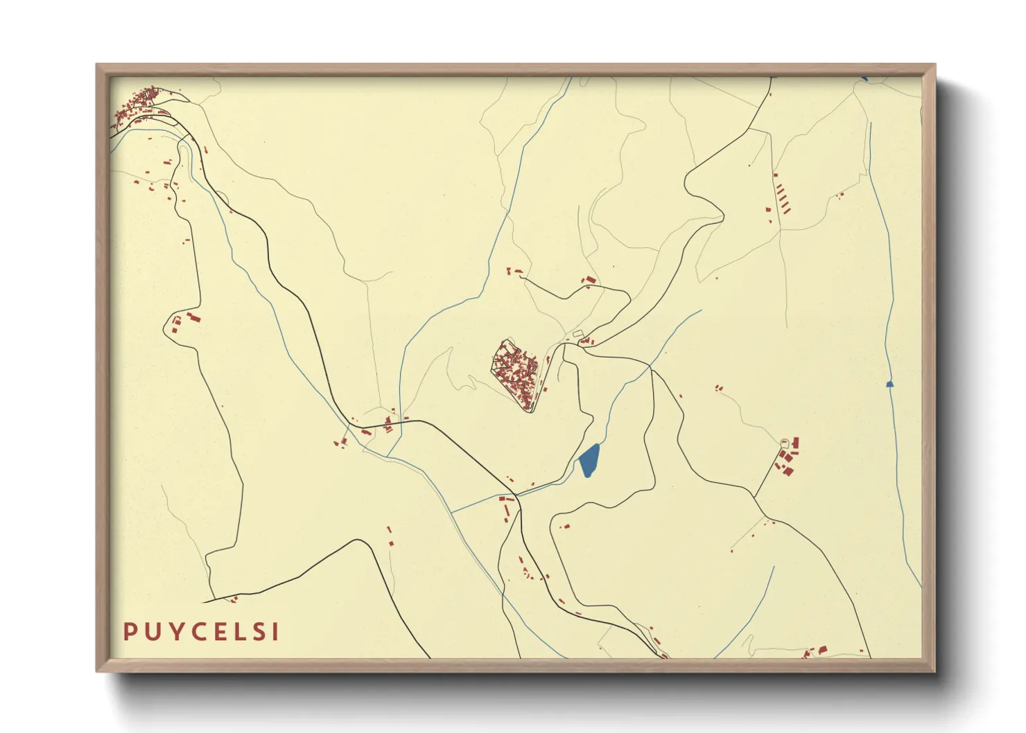 Une affiche de carte sur Puycelsi
