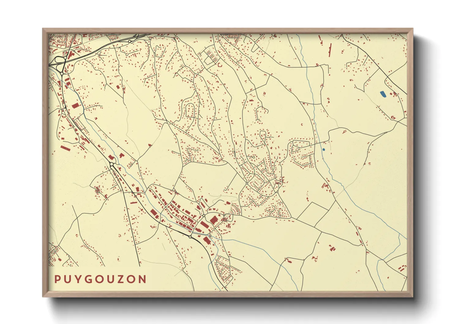 Une affiche de carte sur Puygouzon