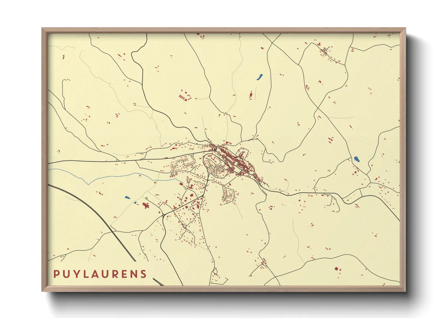 Une affiche de carte sur Puylaurens