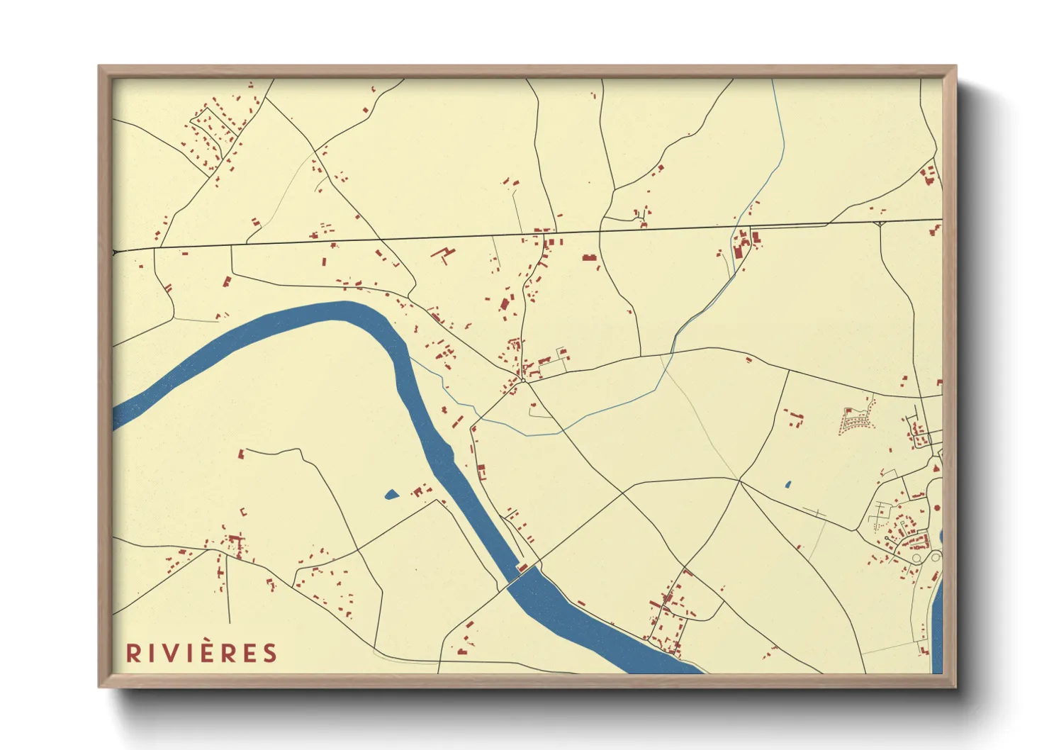 Une affiche de carte sur Rivières