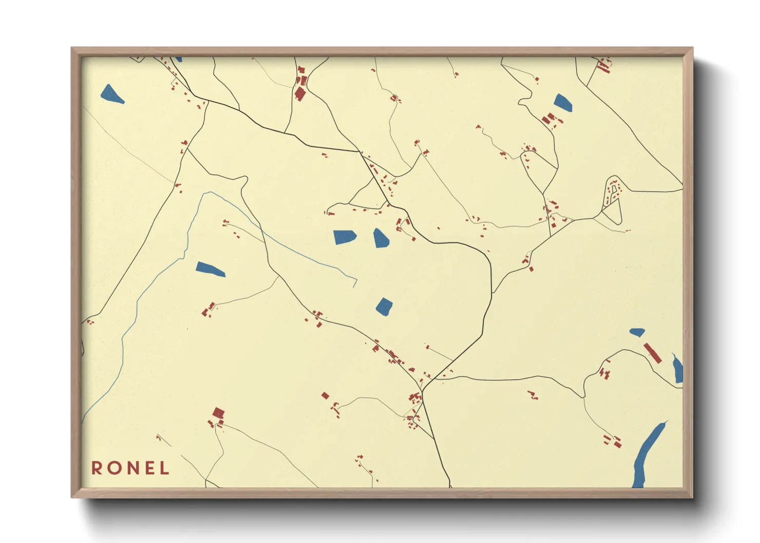 Une affiche de carte sur Ronel