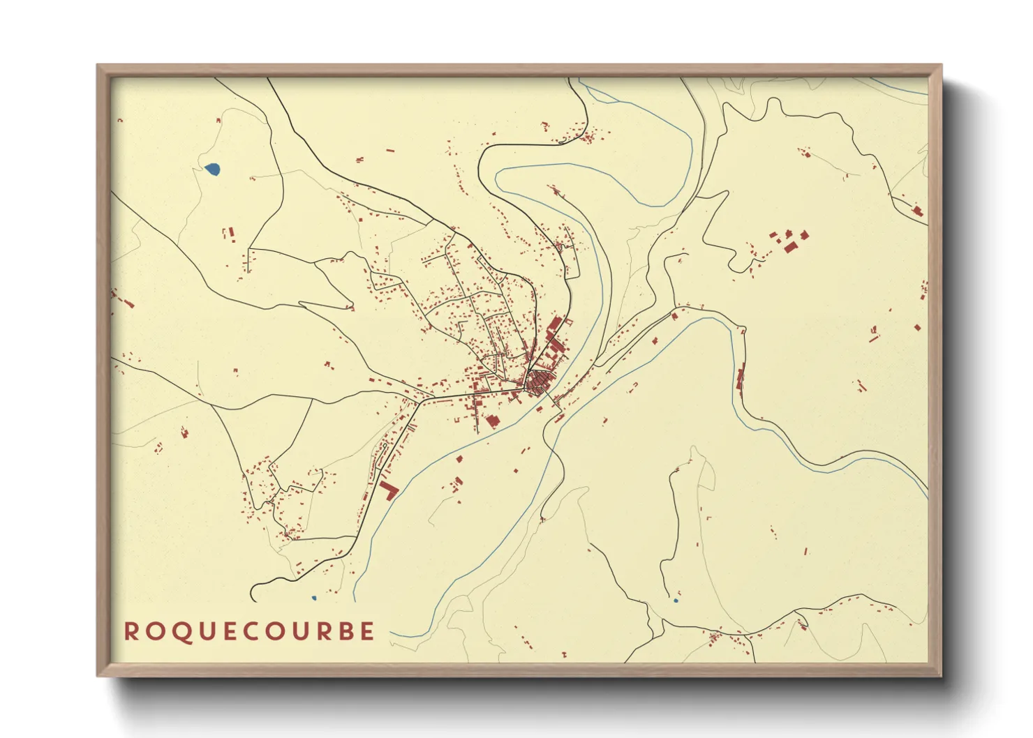 Une affiche de carte sur Roquecourbe