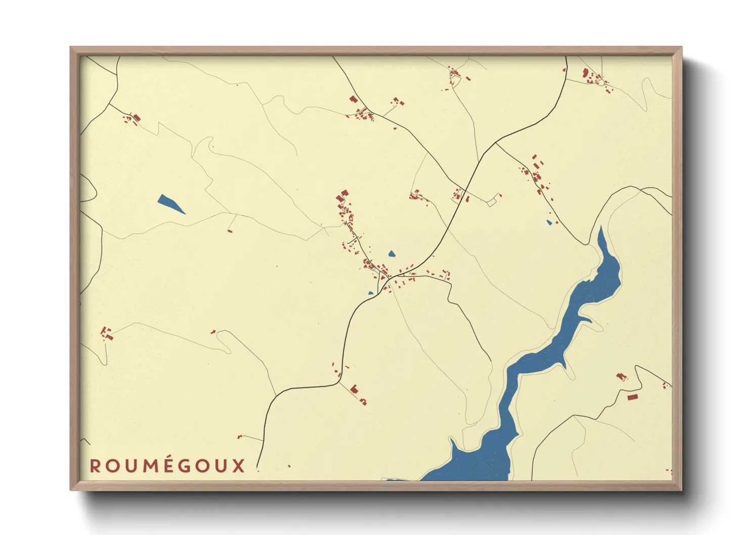 Une affiche de carte sur Roumégoux