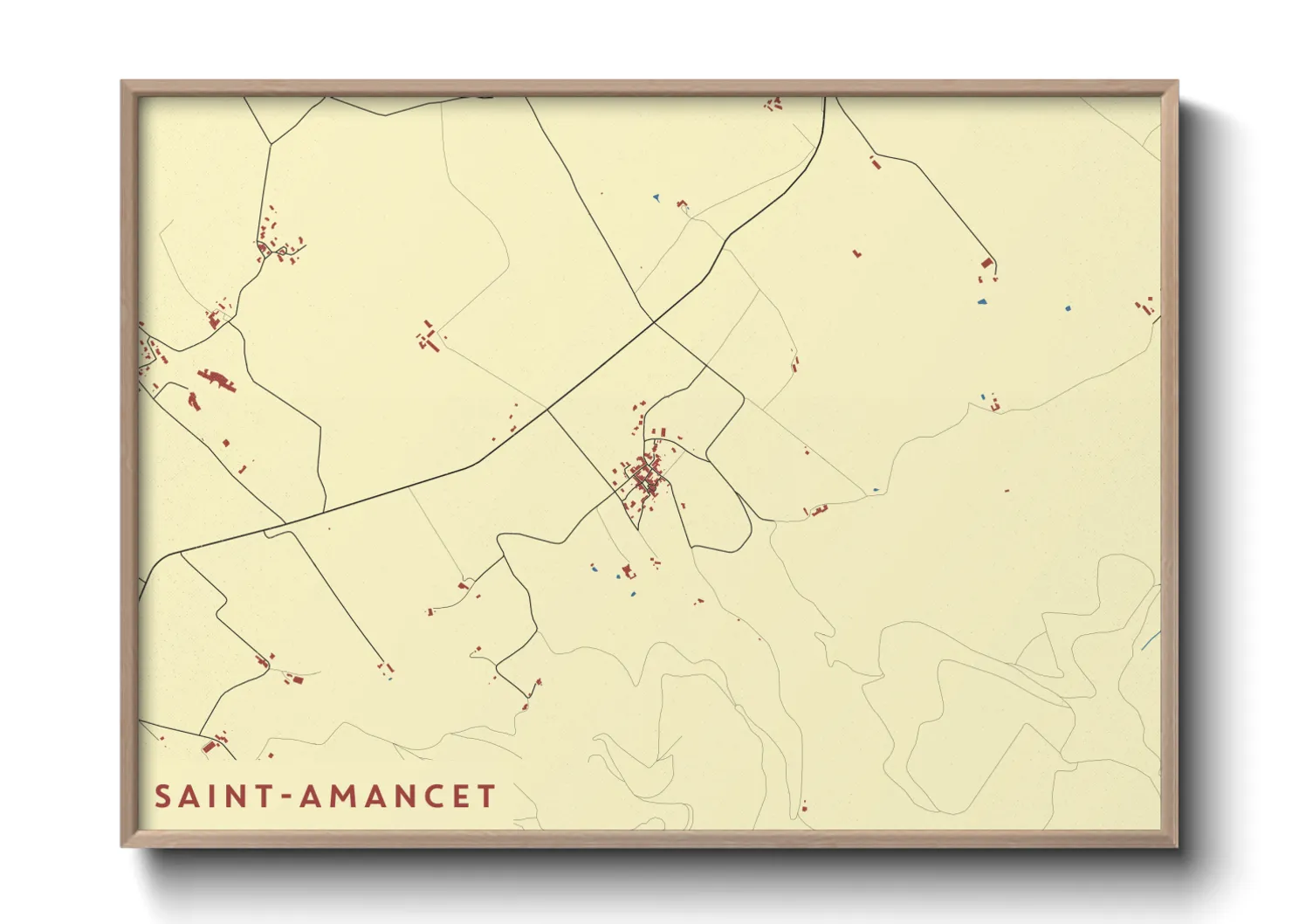 Une affiche de carte sur Saint-Amancet