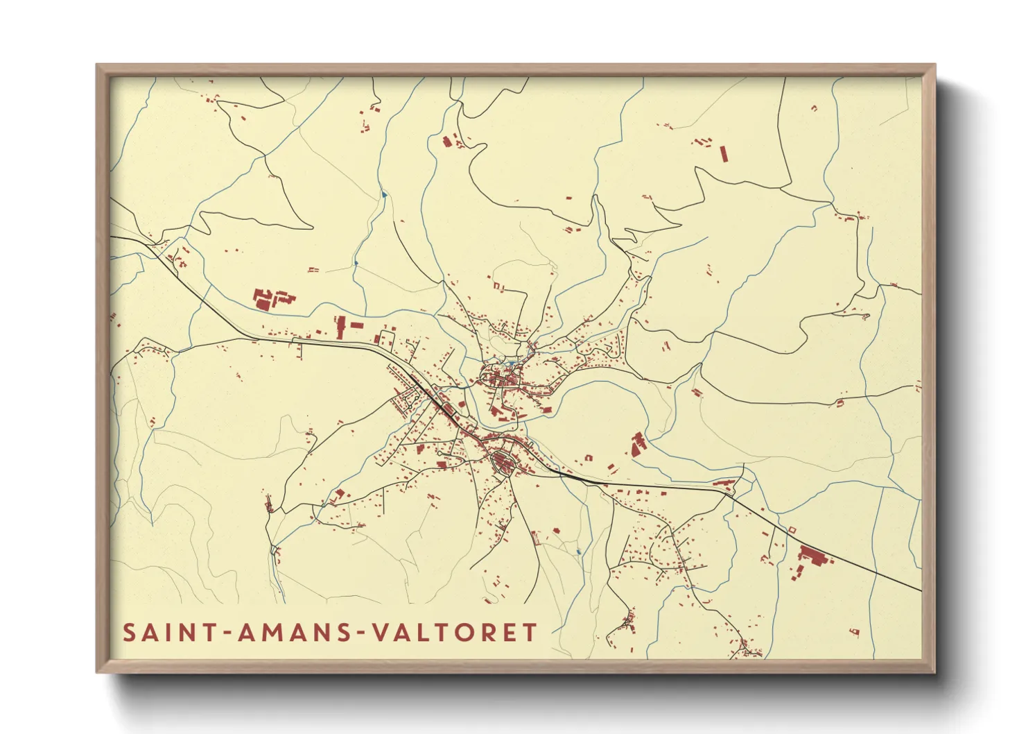 Une affiche de carte sur Saint-Amans-Valtoret
