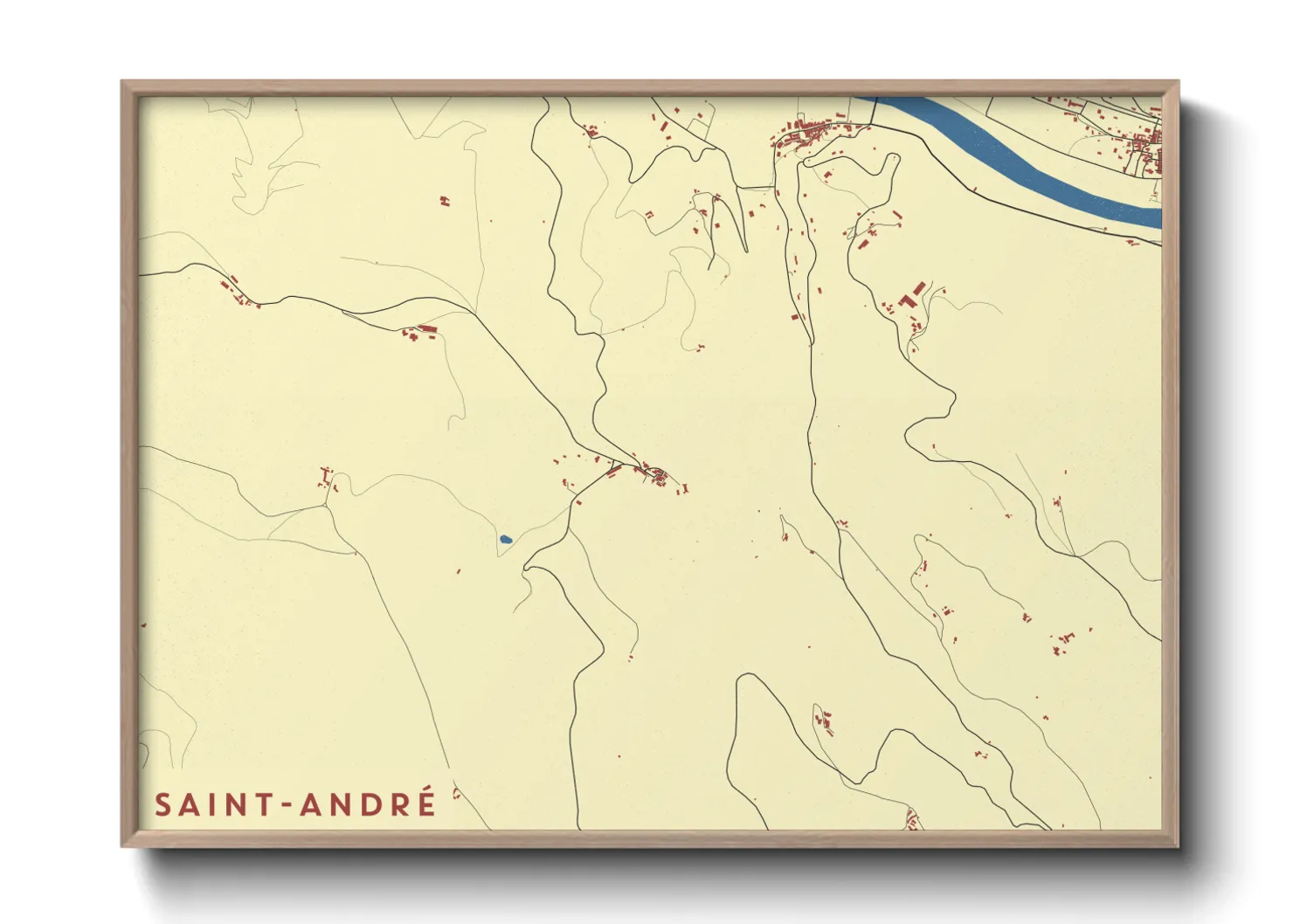 Une affiche de carte sur Saint-André