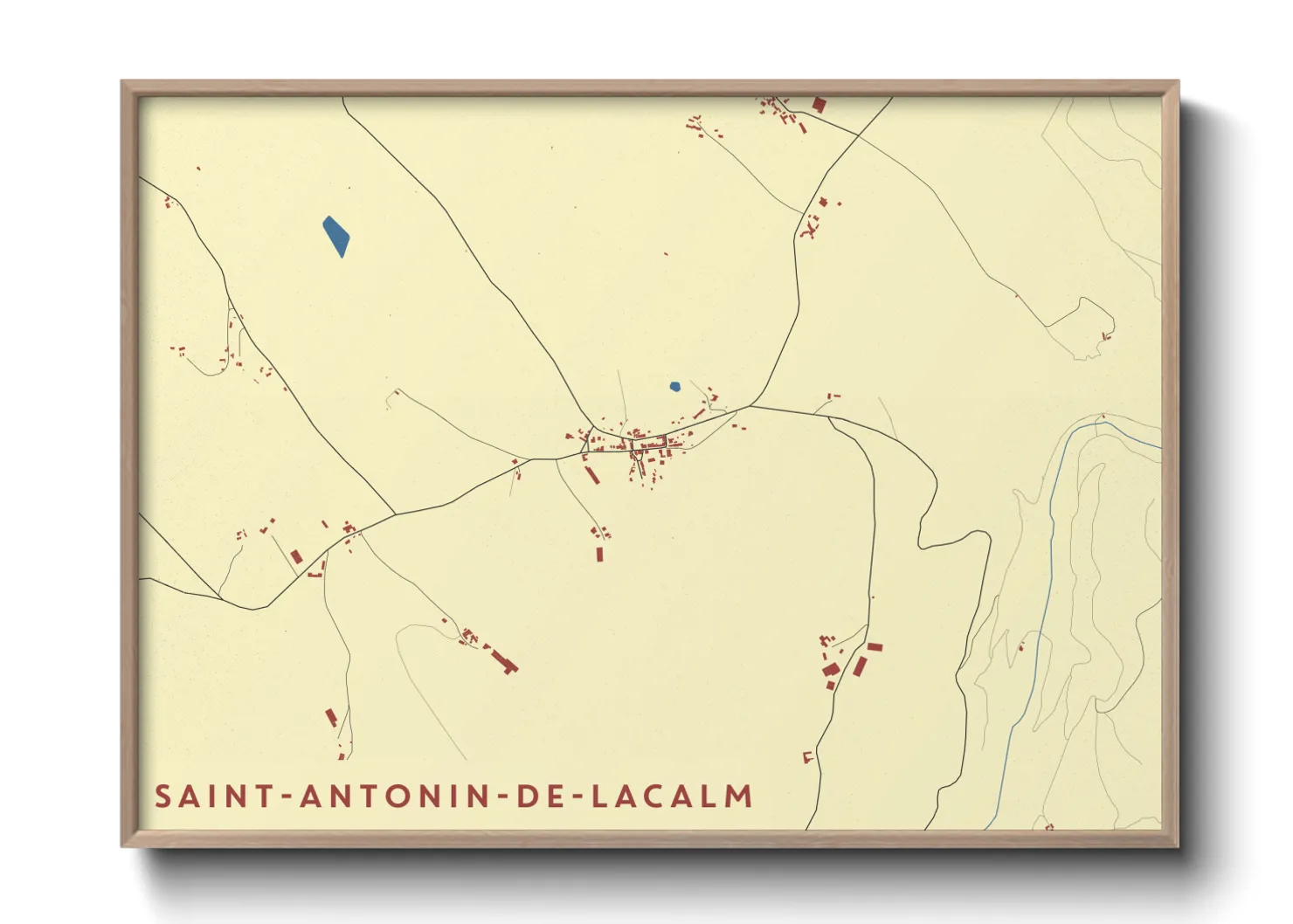 Une affiche de carte sur Saint-Antonin-de-Lacalm