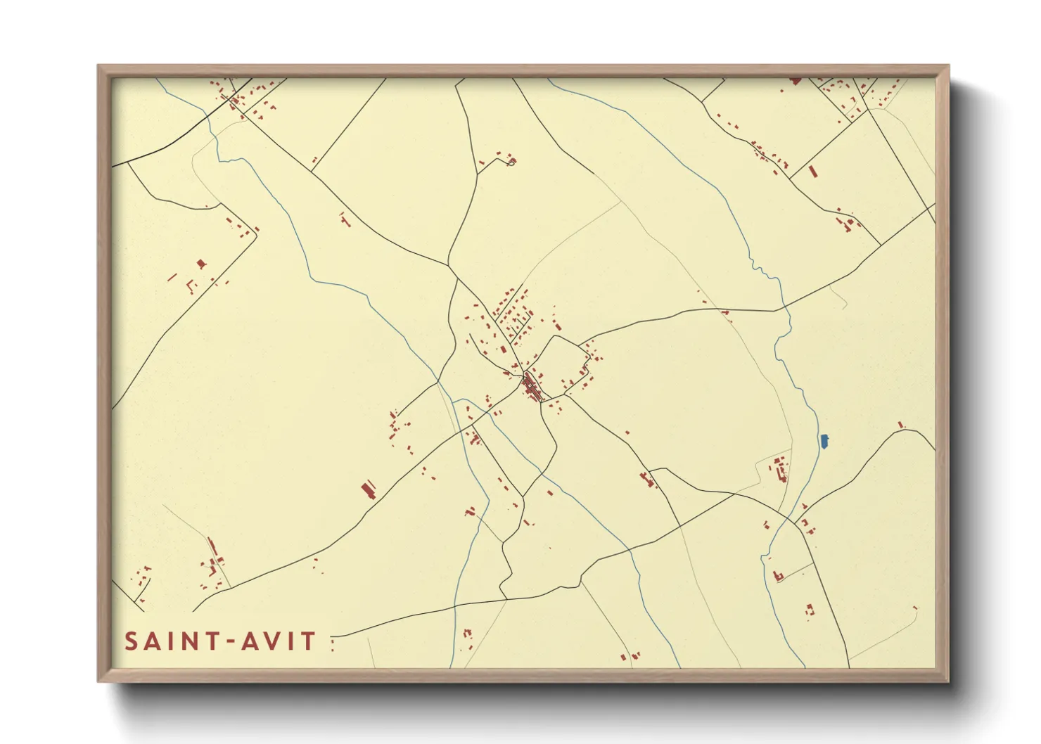 Une affiche de carte sur Saint-Avit
