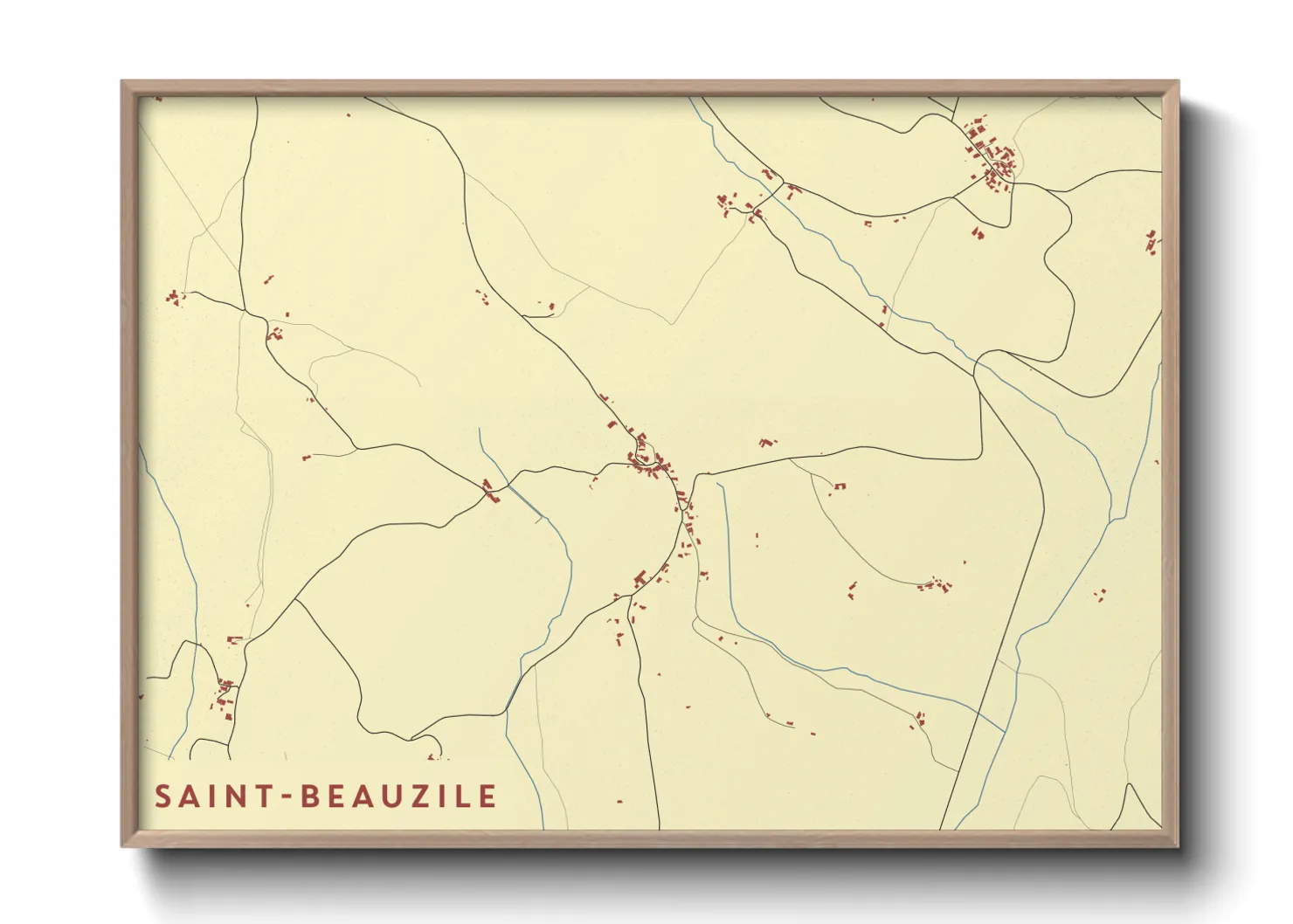 Une affiche de carte sur Saint-Beauzile