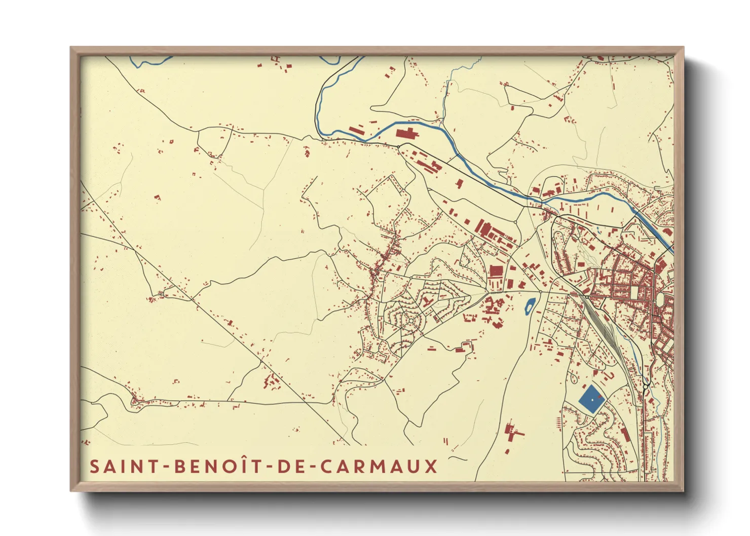 Une affiche de carte sur Saint-Benoît-de-Carmaux