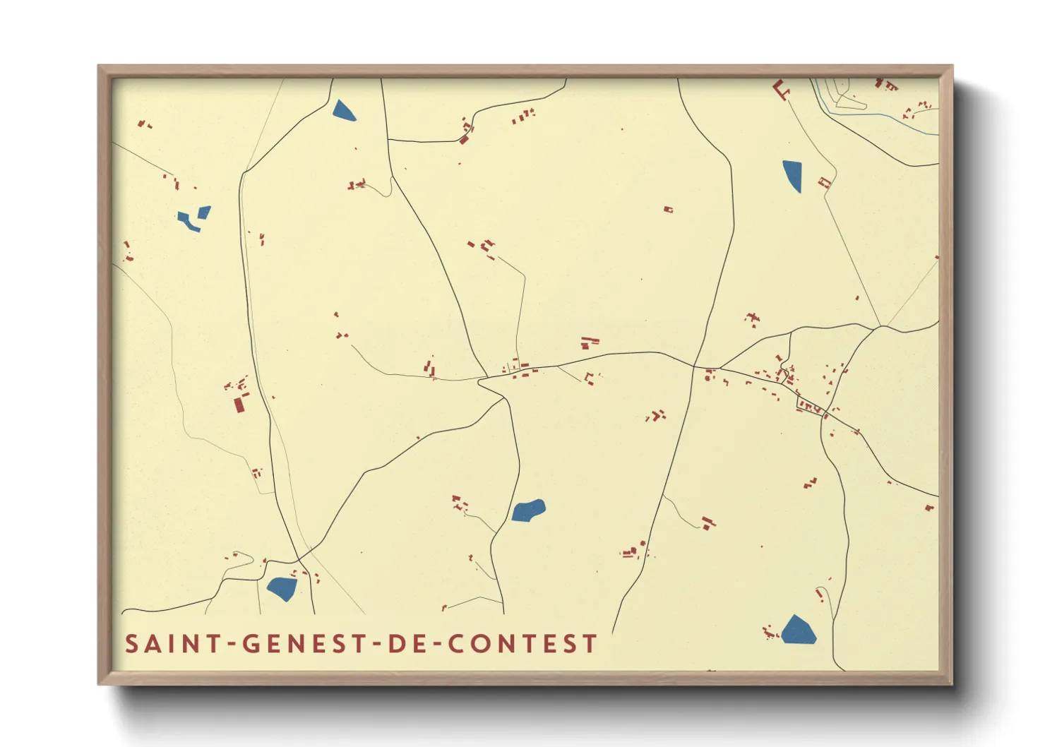 Une affiche de carte sur Saint-Genest-de-Contest