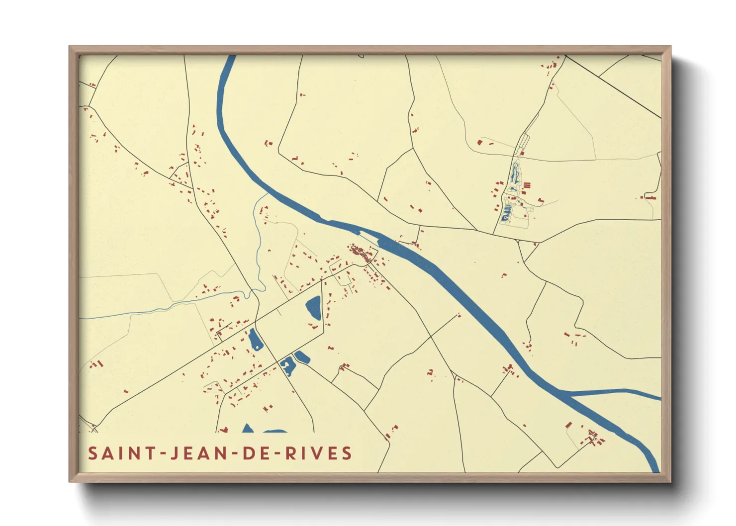Une affiche de carte sur Saint-Jean-de-Rives