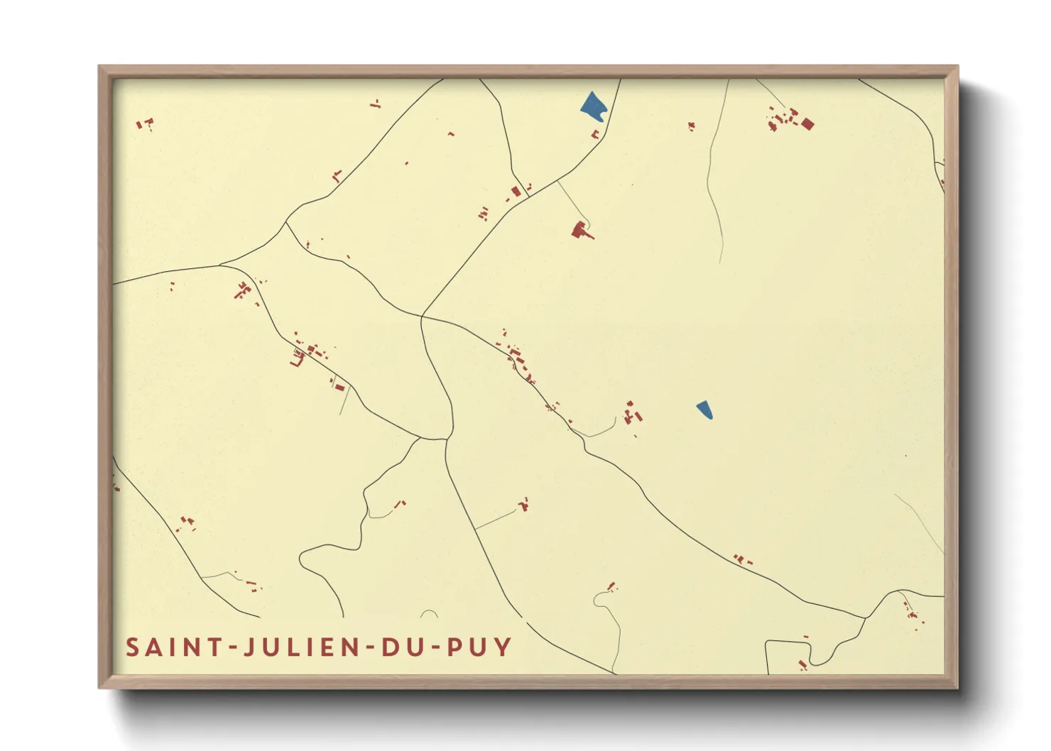 Une affiche de carte sur Saint-Julien-du-Puy