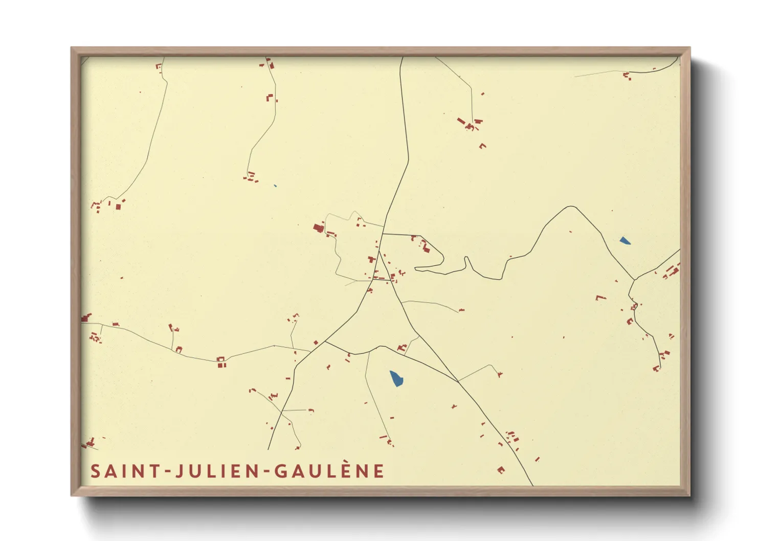 Une affiche de carte sur Saint-Julien-Gaulène
