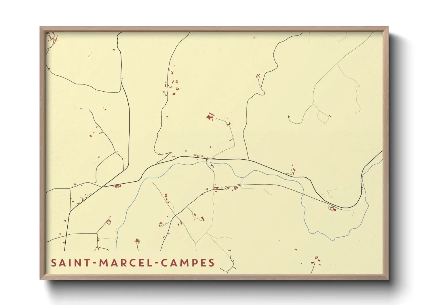 Une affiche de carte sur Saint-Marcel-Campes