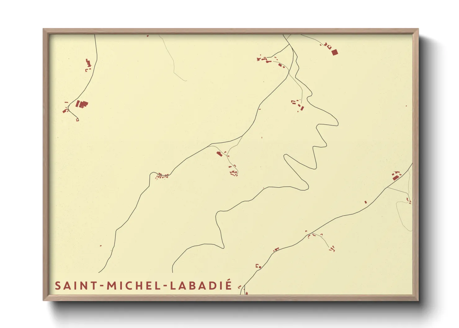 Une affiche de carte sur Saint-Michel-Labadié