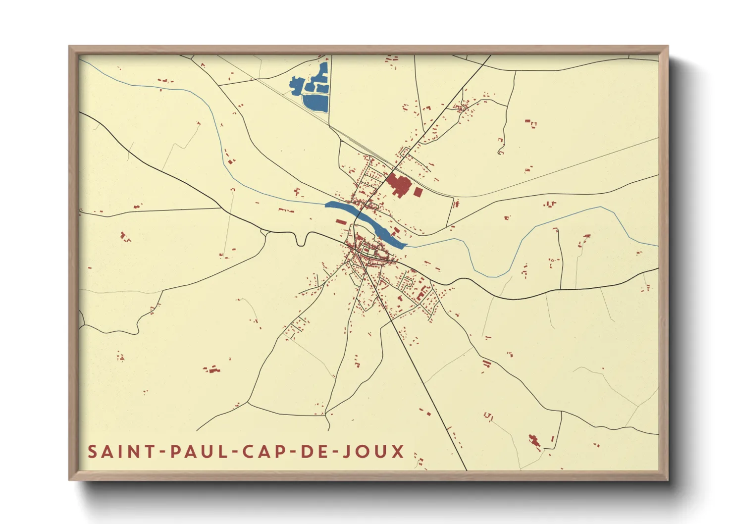 Une affiche de carte sur Saint-Paul-Cap-de-Joux