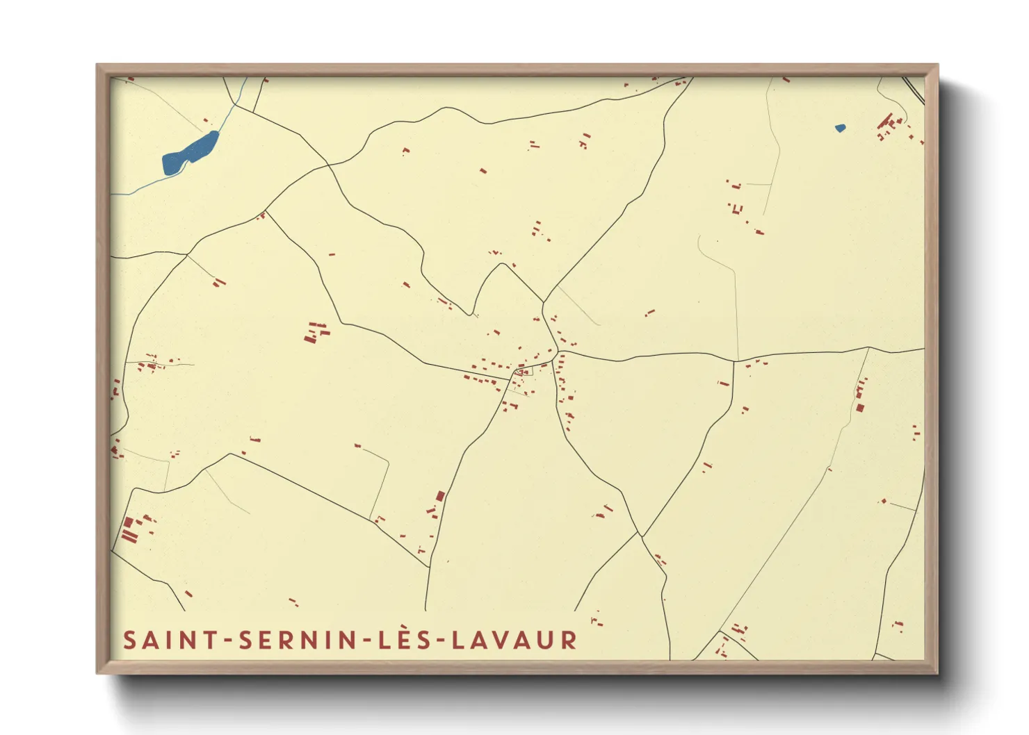 Une affiche de carte sur Saint-Sernin-lès-Lavaur