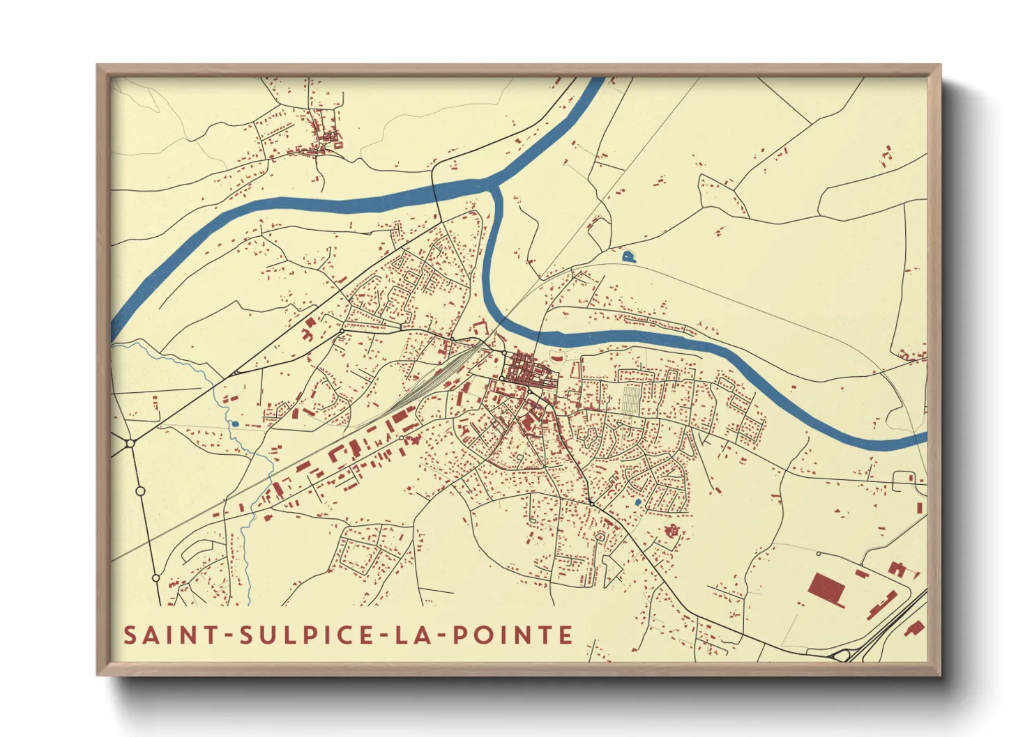 Une affiche de carte sur Saint-Sulpice-la-Pointe