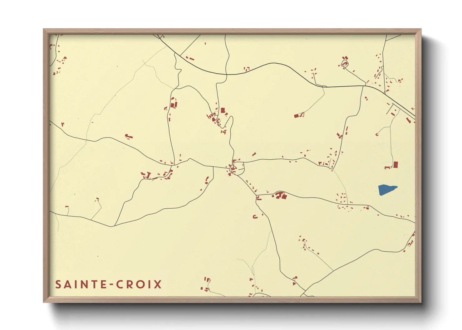 Une affiche de carte sur Sainte-Croix