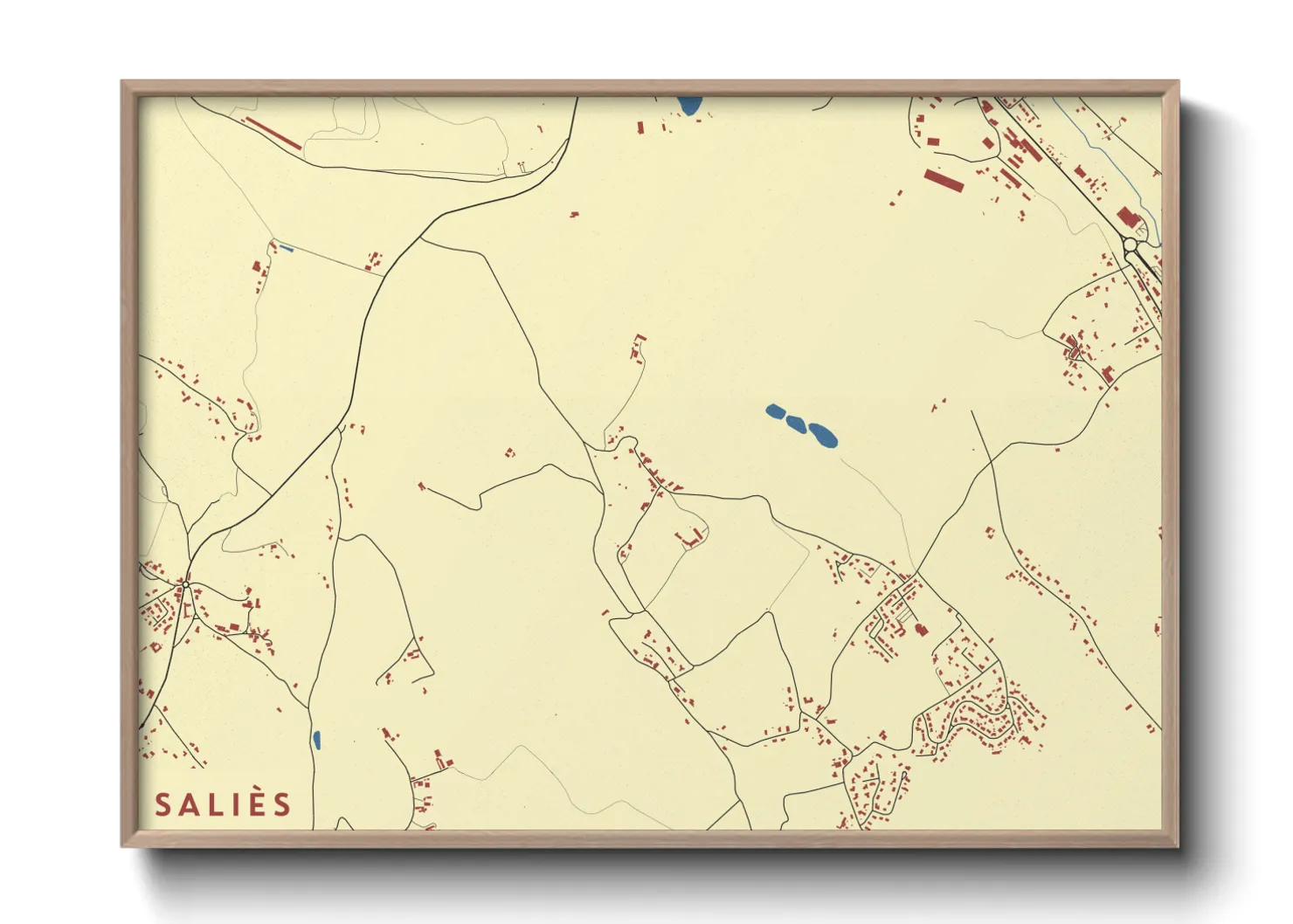 Une affiche de carte sur Saliès