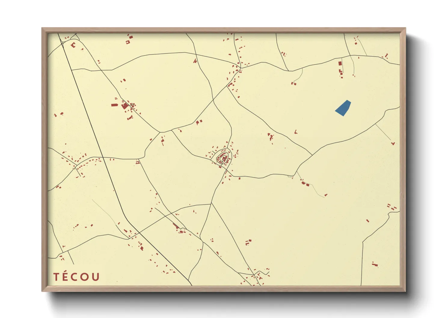 Une affiche de carte sur Técou