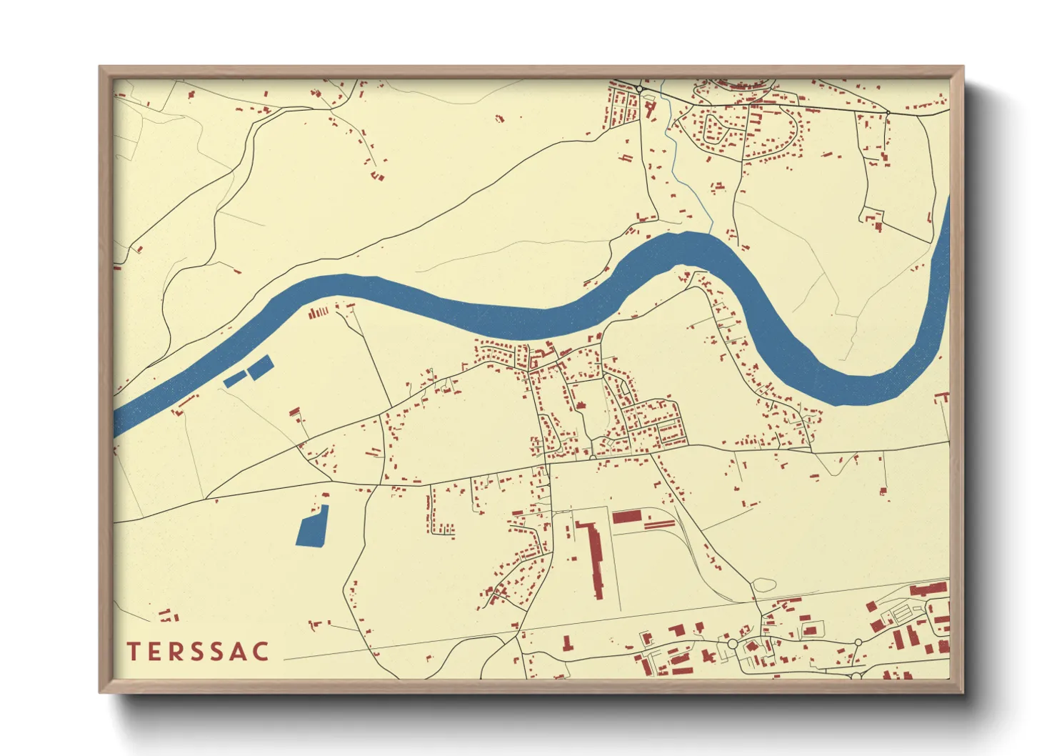 Une affiche de carte sur Terssac