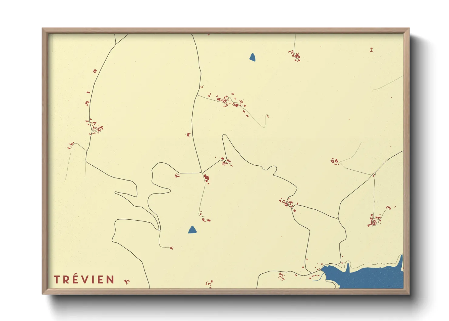 Une affiche de carte sur Trévien