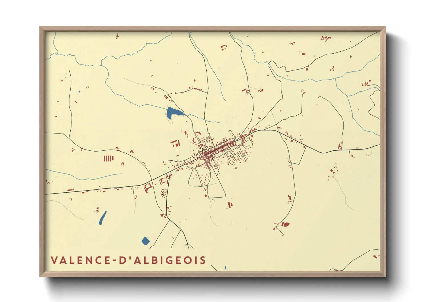 Une affiche de carte sur Valence-d'Albigeois