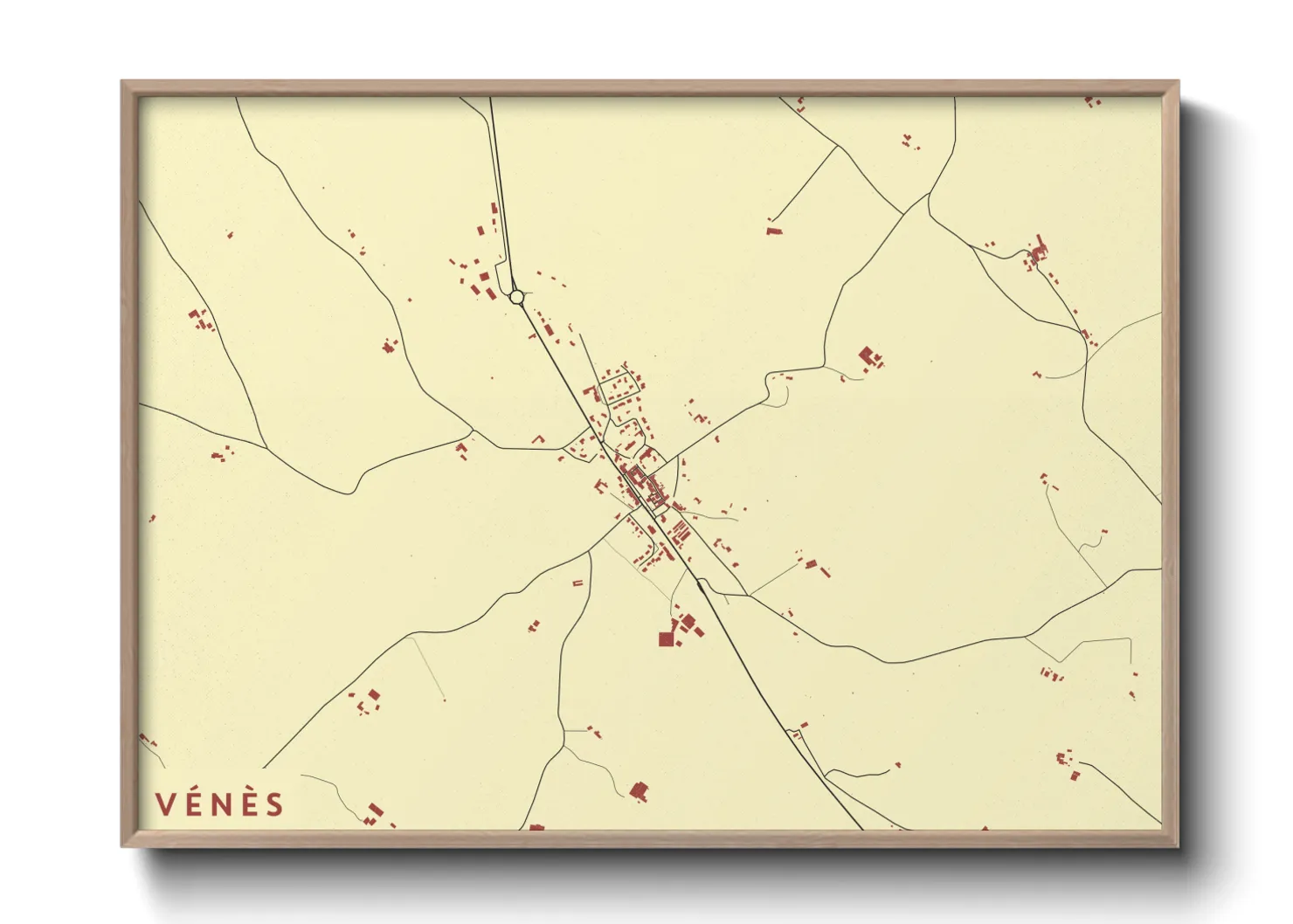 Une affiche de carte sur Vénès