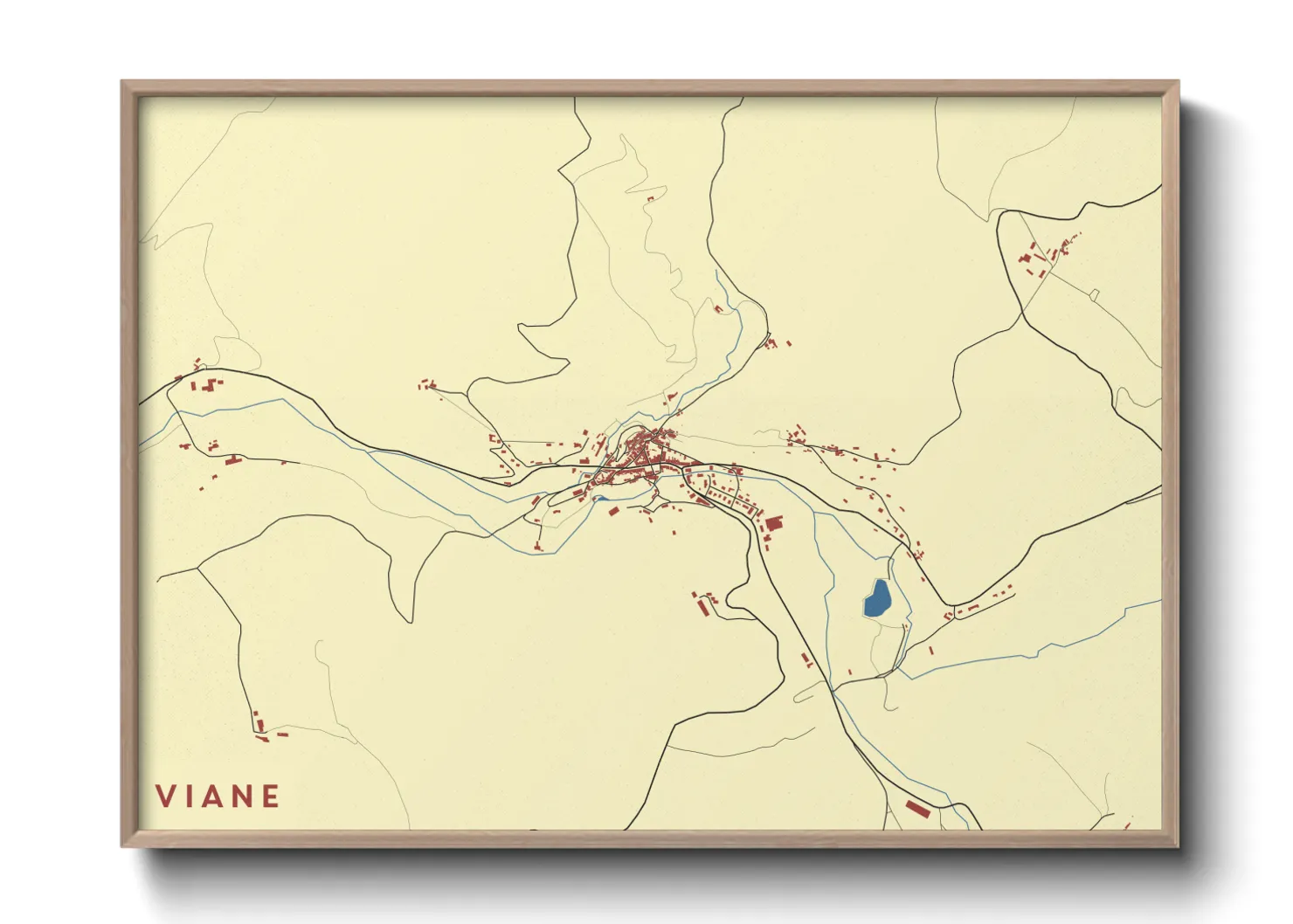 Une affiche de carte sur Viane
