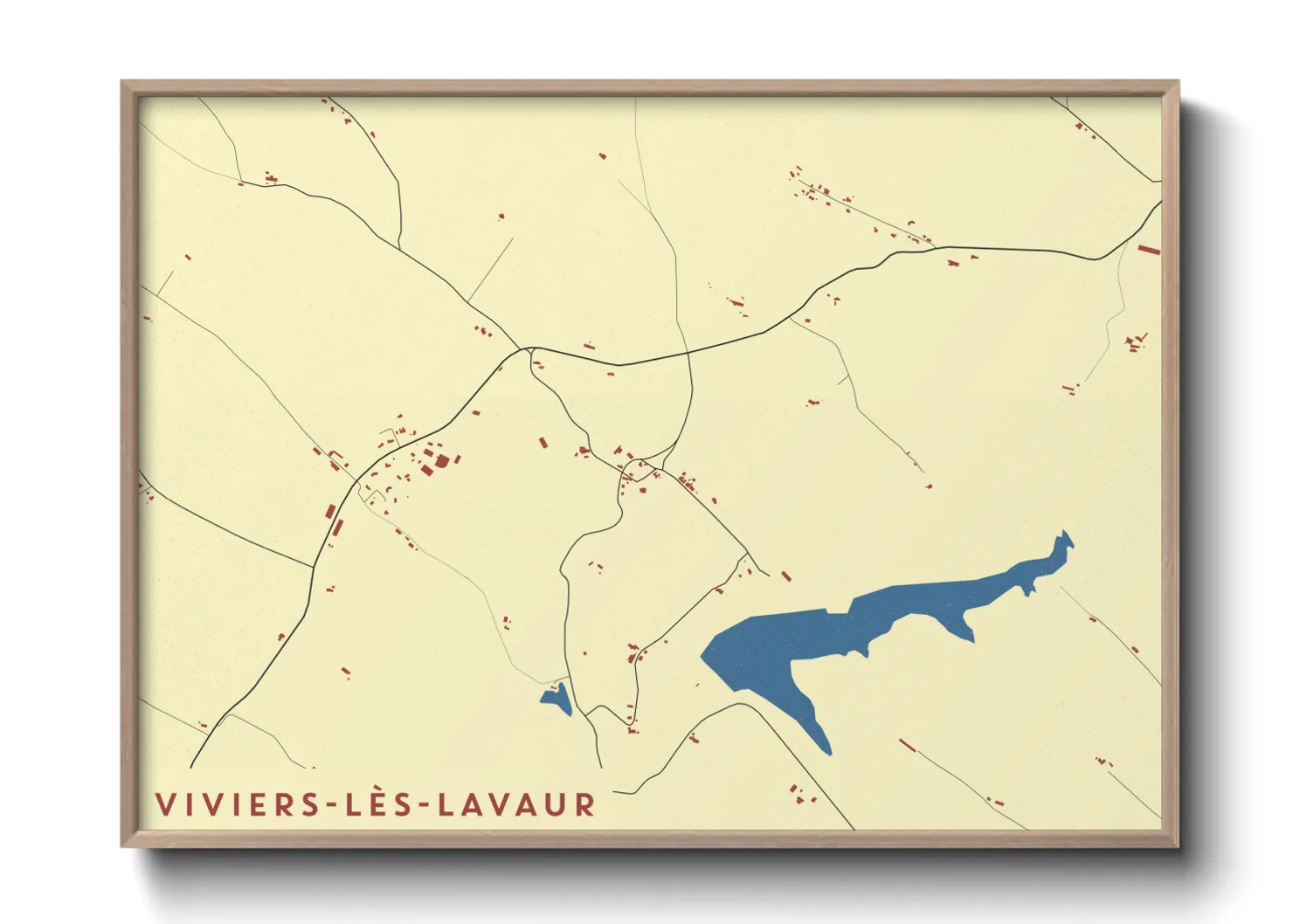 Une affiche de carte sur Viviers-lès-Lavaur