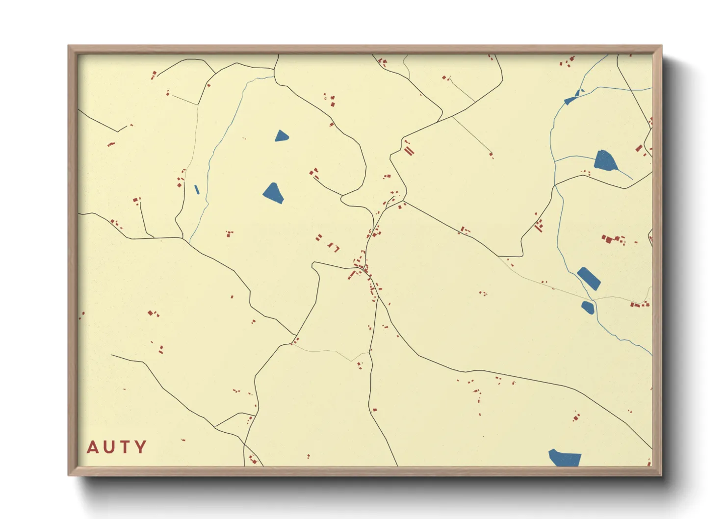 Une affiche de carte sur Auty