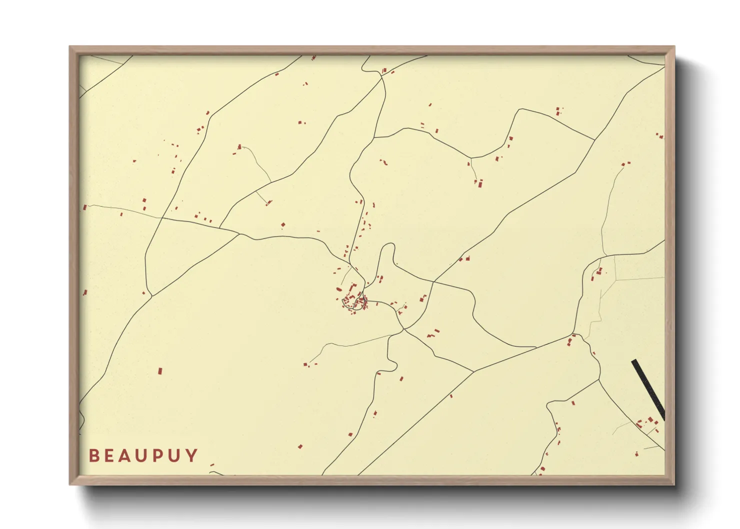 Une affiche de carte sur Beaupuy