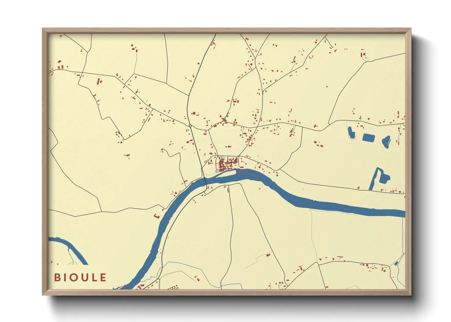 Une affiche de carte sur Bioule