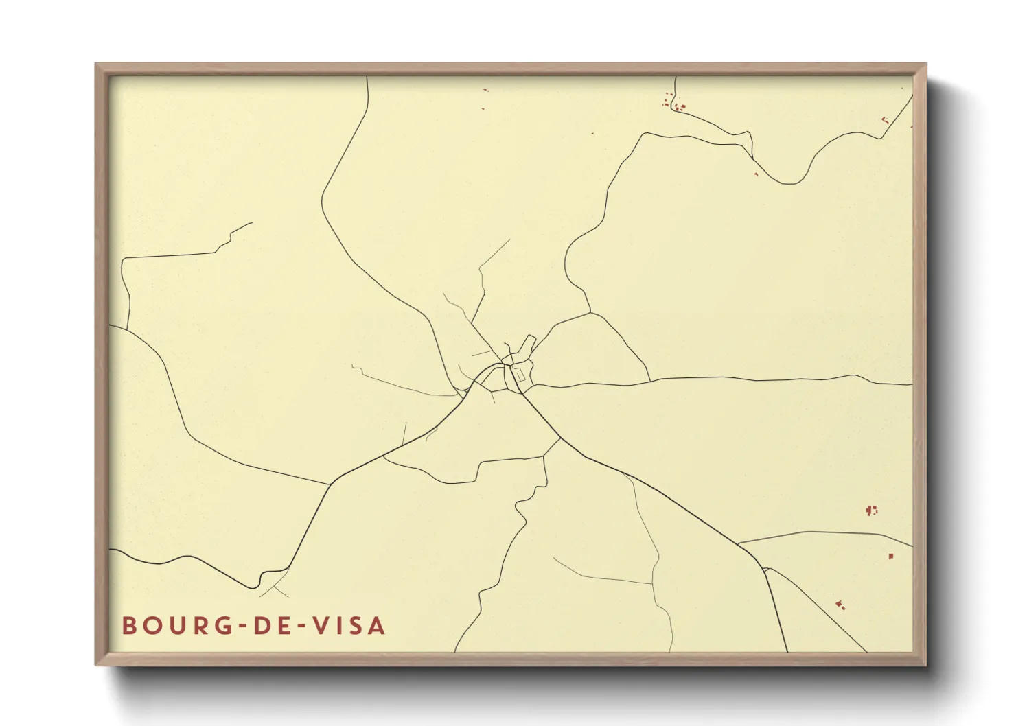 Une affiche de carte sur Bourg-de-Visa