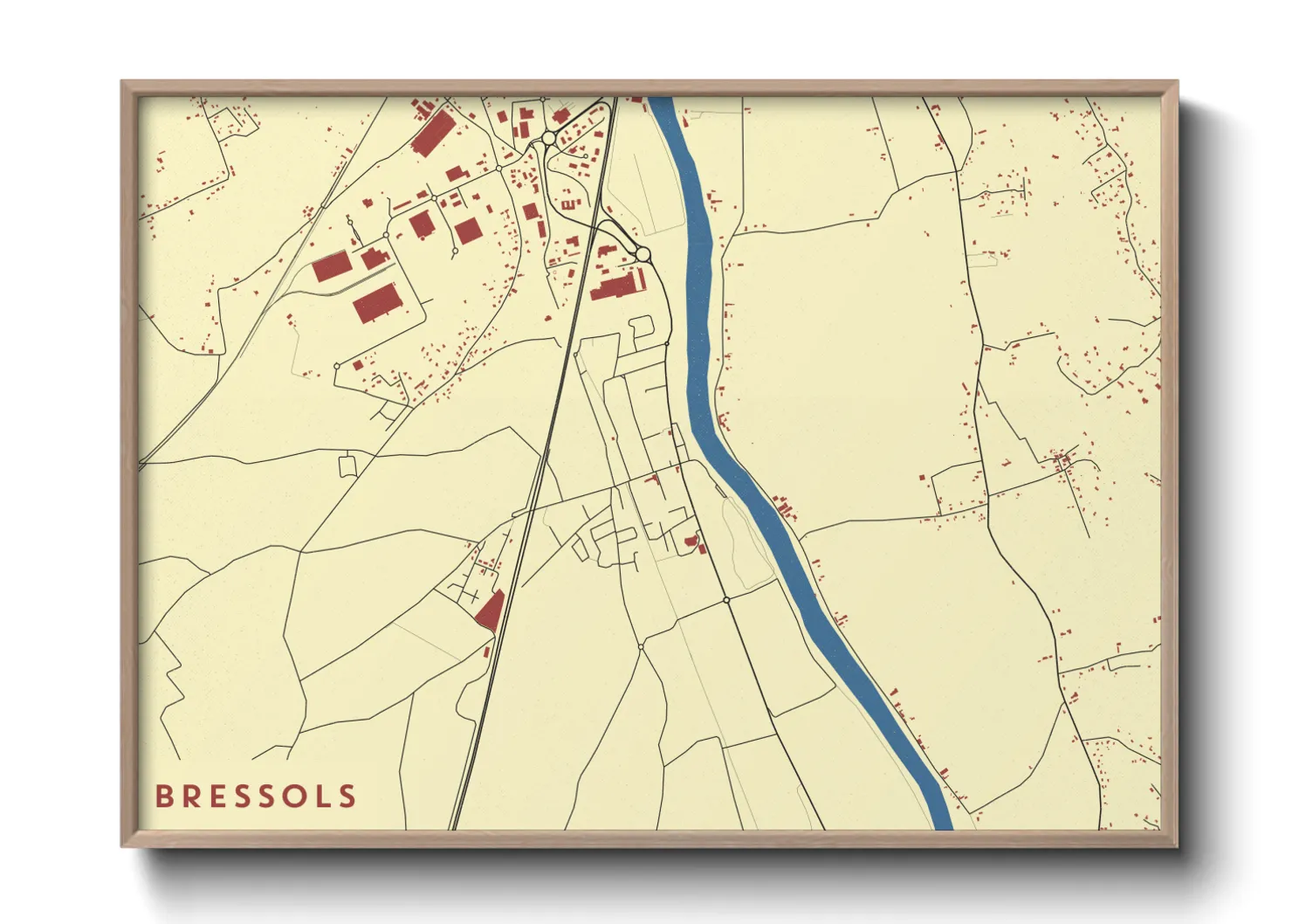 Une affiche de carte sur Bressols