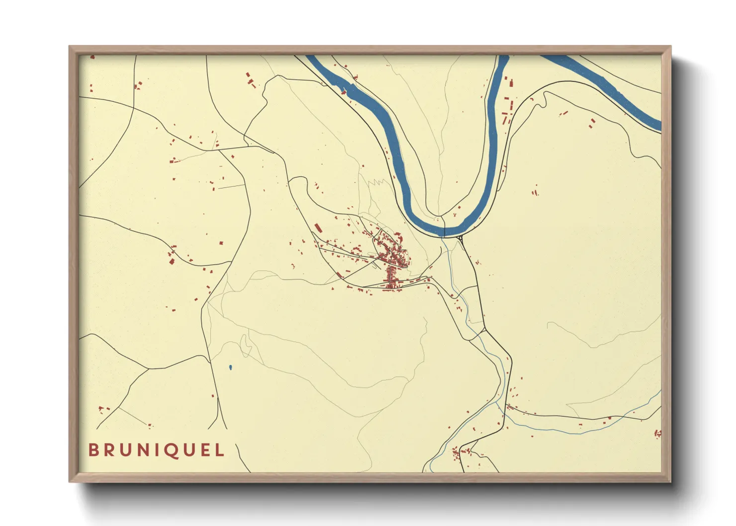 Une affiche de carte sur Bruniquel