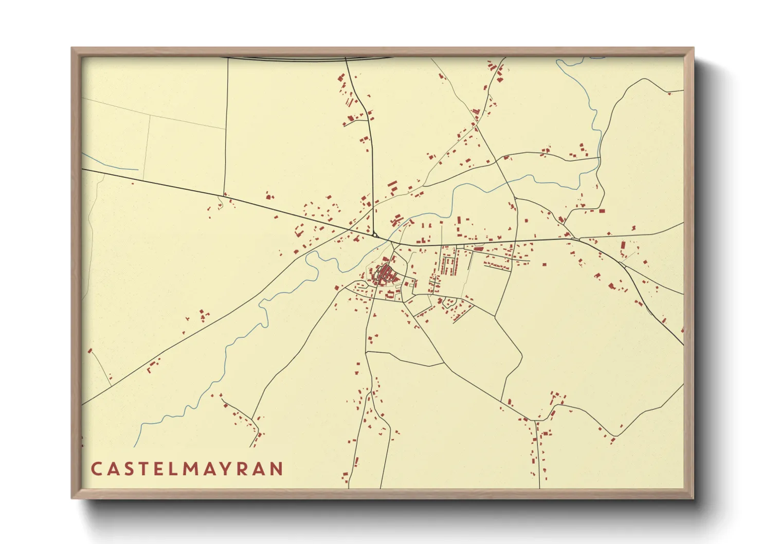 Une affiche de carte sur Castelmayran