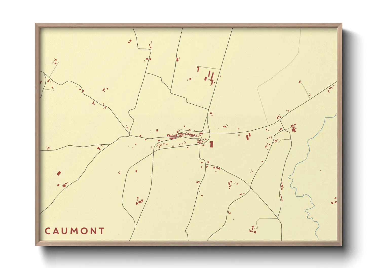 Une affiche de carte sur Caumont