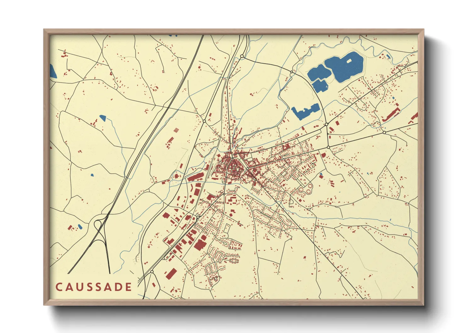Une affiche de carte sur Caussade