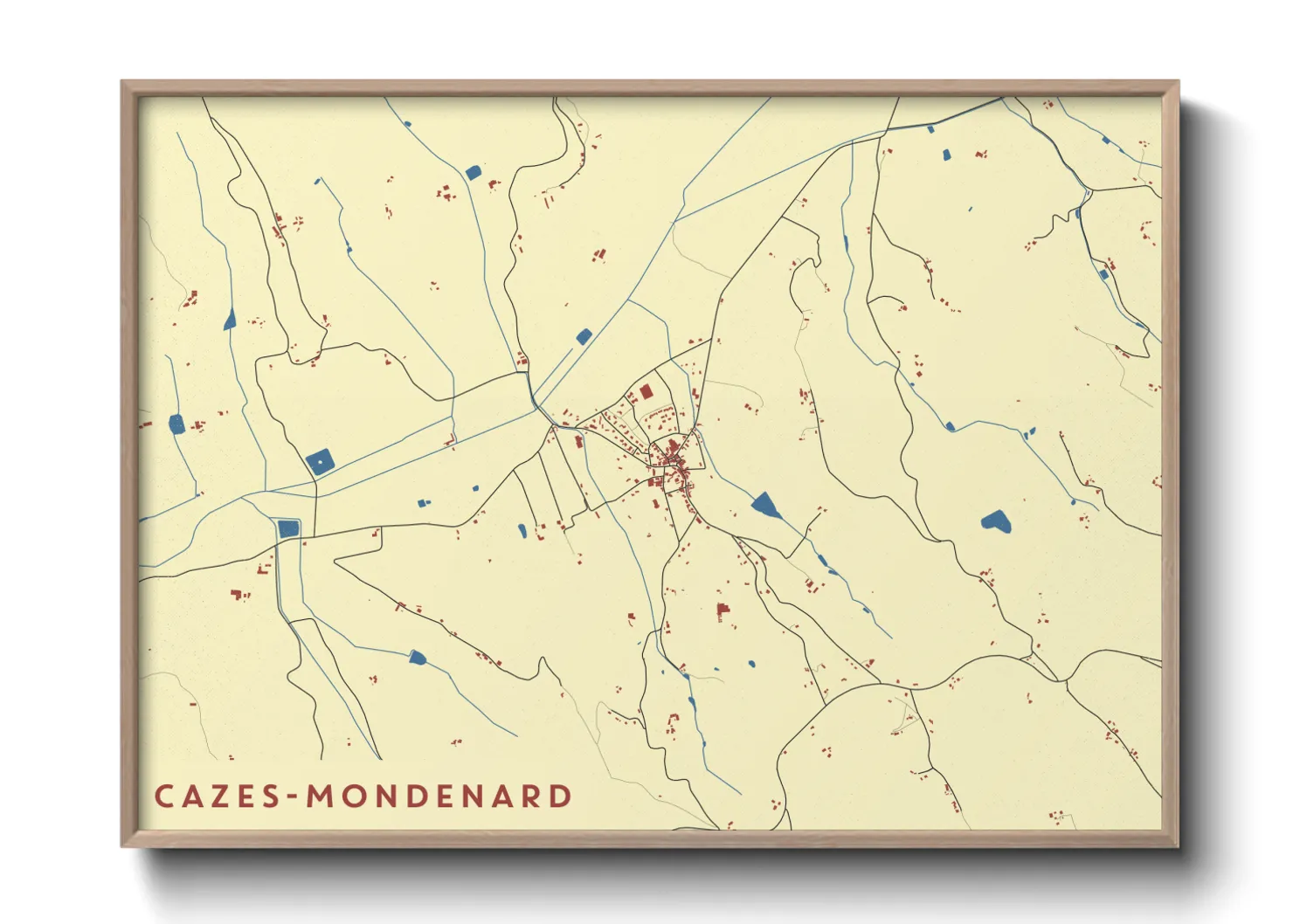 Une affiche de carte sur Cazes-Mondenard