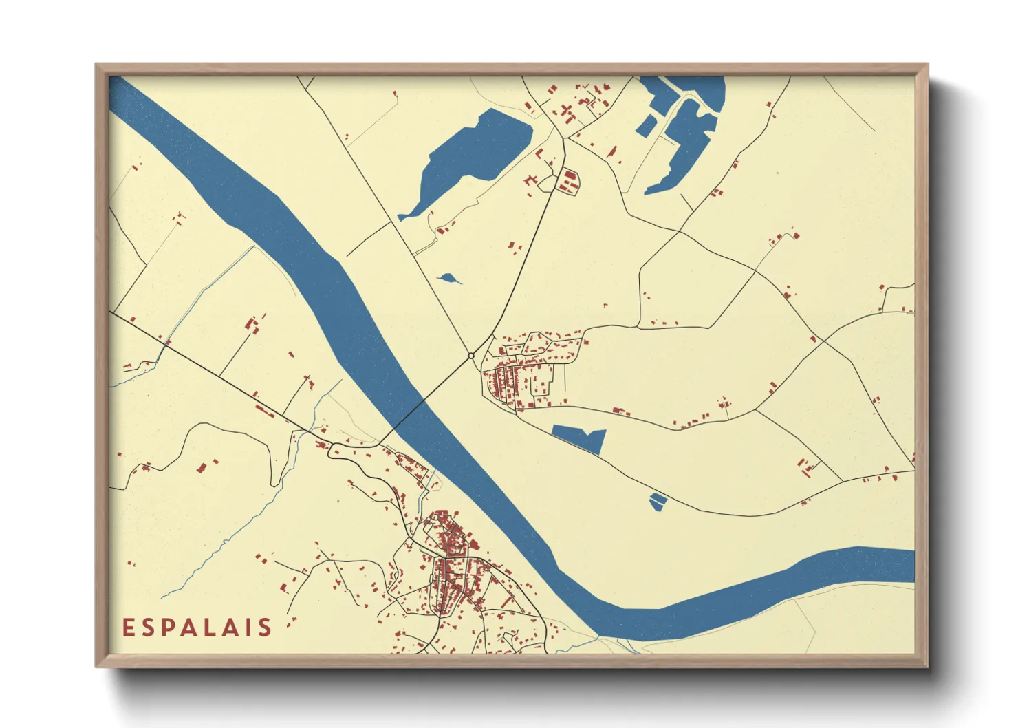 Une affiche de carte sur Espalais