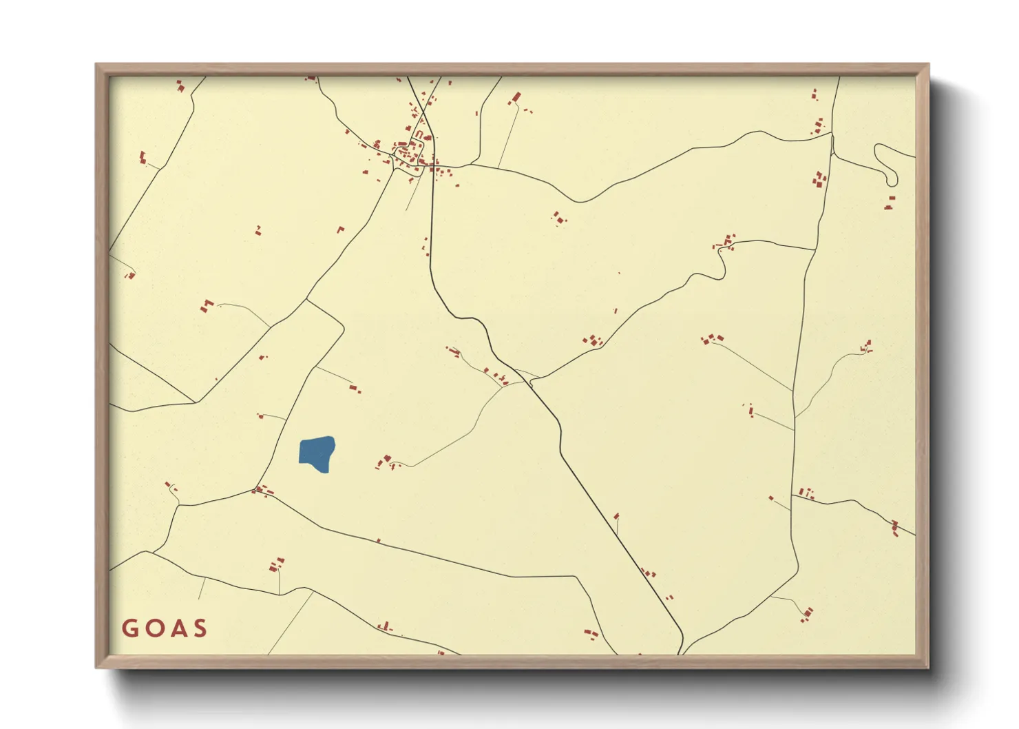 Une affiche de carte sur Goas