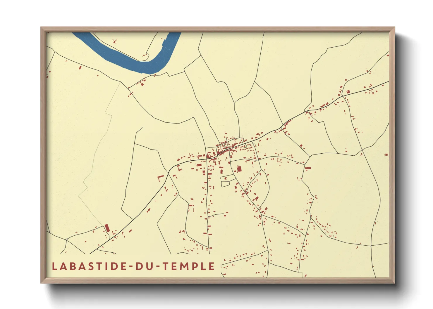 Une affiche de carte sur Labastide-du-Temple