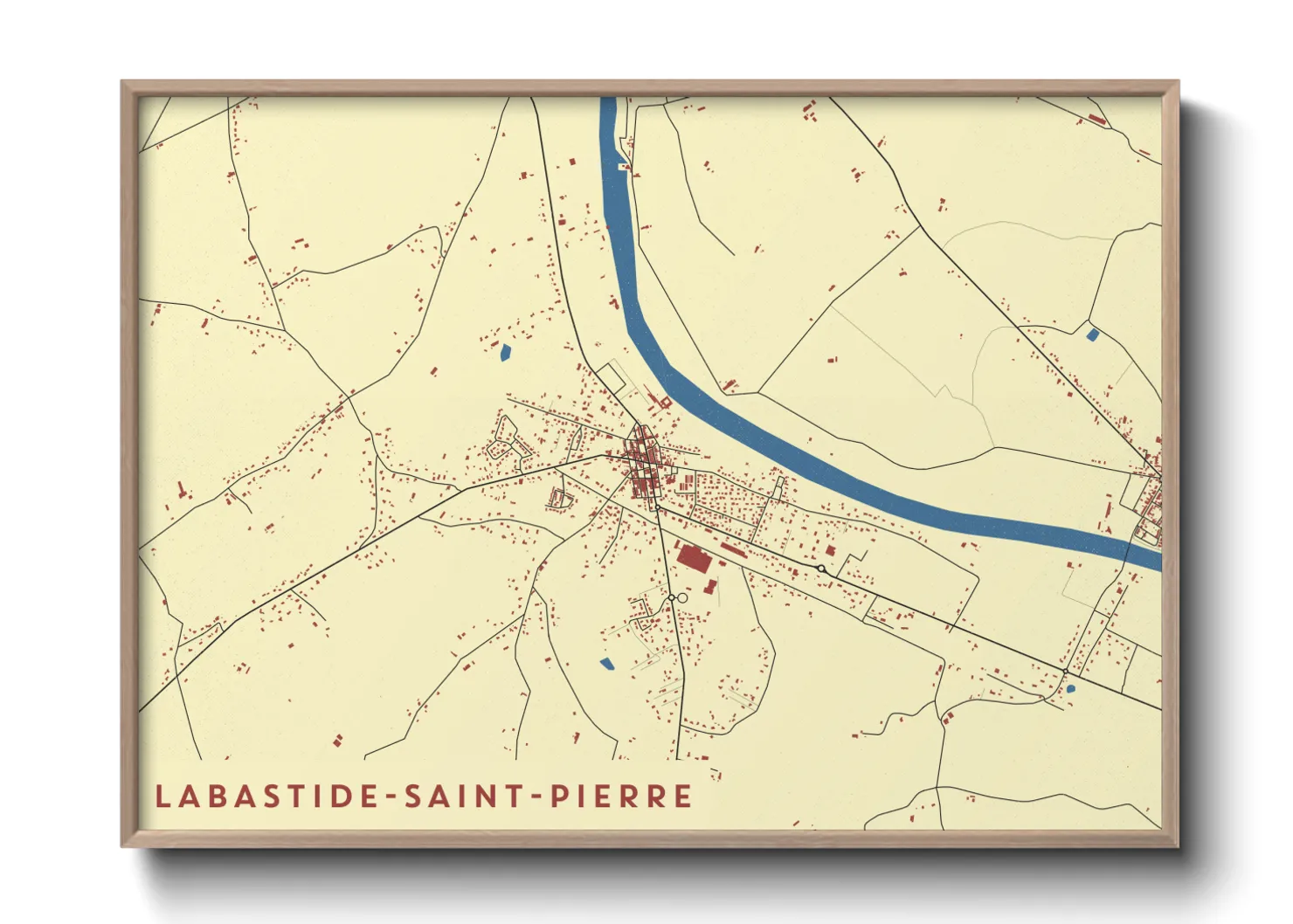 Une affiche de carte sur Labastide-Saint-Pierre